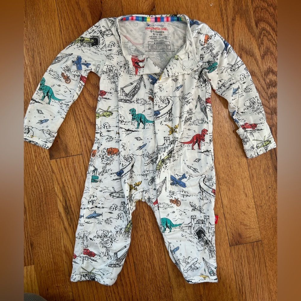 Magnetic Me Multicolor Dinosaur Kids onesie
